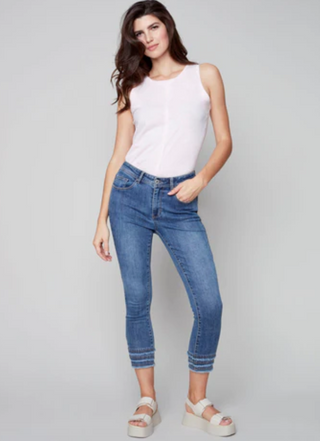 Frayed-Hem Ankle Jean C5147Z