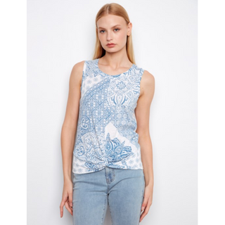 Bandana Print Tank with Twisted Hem - dolly mama boutique