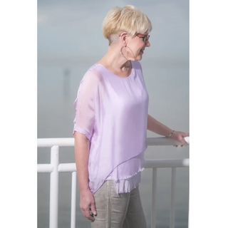 Adriana Raw-Edge Top - dolly mama boutique