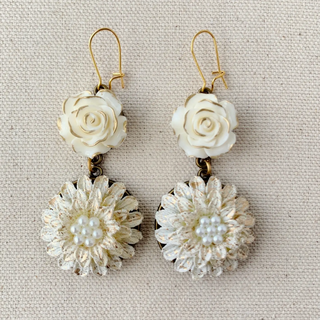 Magnolia Dahlia Drop Earrings - dolly mama boutique