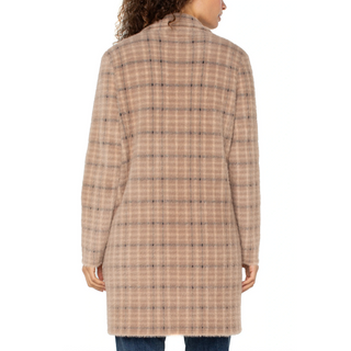 Plaid Open Front Long Cardigan - dolly mama boutique
