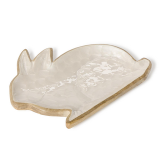 Wood Bunny Platter - dolly mama boutique