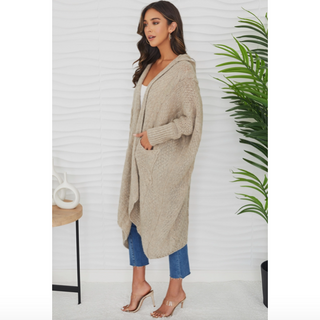 Cable-Knit Long Cardigan - dolly mama boutique