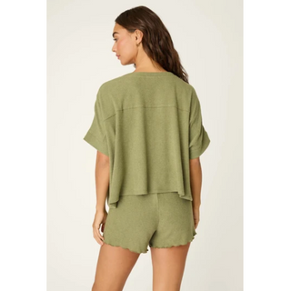 Ribbed Crop Crewneck Tee