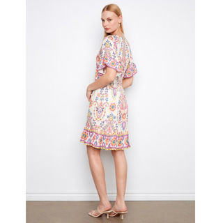 Flutter-Sleeve Print Dress - dolly mama boutique