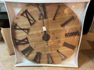 Mango Wood Wall Clock 35.5”