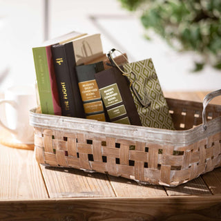 Grey-Washed Handled Baskets N2712 - dolly mama boutique