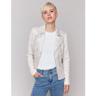 Faux-Leather Knit Jacket