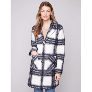 Plaid Boucle Car Coat