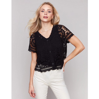 Short-Sleeve Crochet Bolero