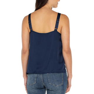 Satin Tank with Lace Trim