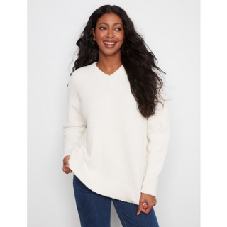 Boucle V-Neck Sweater