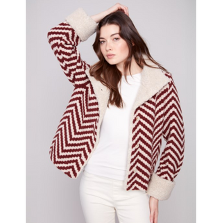 Chevron Jacket with Sherpa Trim