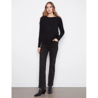 Boatneck Sweater with Side Buttons
