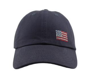 Rachel Cap with Crystal USA Flag - dolly mama boutique