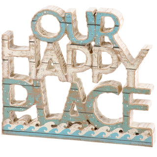 Our Happy Place chunky sitter sign