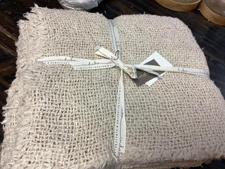 Sable Fringe Bed Blanket - Natural