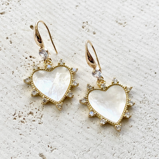 Pearl Heart Earrings