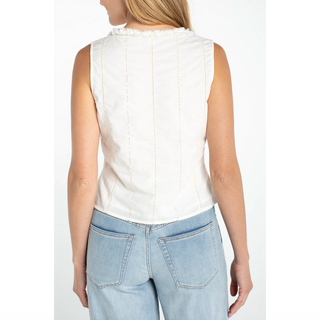 Sleeveless Pintucked Top