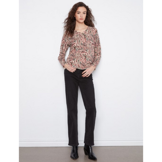 Paisley Print V-Neck Sweater