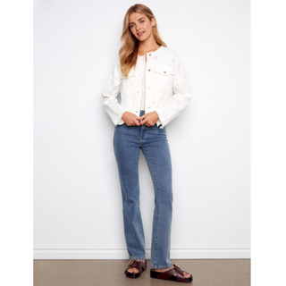 Eyelet Denim Jacket - dolly mama boutique