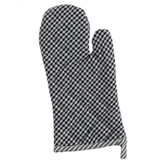 Black Checked Oven Mitt  26668 - dolly mama boutique