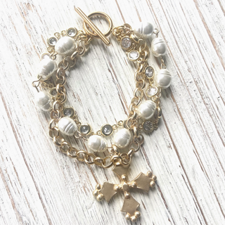 Cross Pearl Bracelet