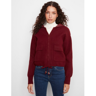 Zipper Hoodie with Patch Pockets