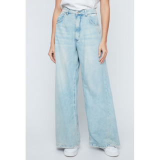 Bleached Wide-Leg Denim Pant - dolly mama boutique