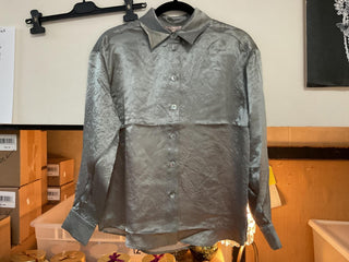 Oversized Crinkle Satin Blouse