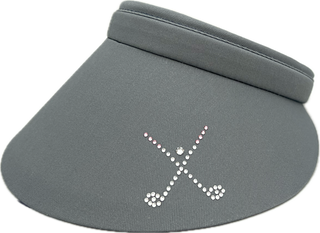 Bridgitte Visor with Crystal Crossed Clubs and Golf Ball - dolly mama boutique