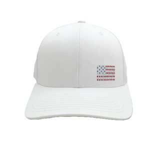 Kourtney Trucker Hat with Crystal USA Flag - dolly mama boutique