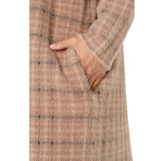 Plaid Open Front Long Cardigan - dolly mama boutique