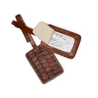 Woven Leather Luggage Tag