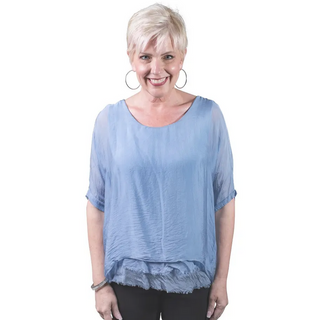 Adriana Raw-Edge Top - dolly mama boutique