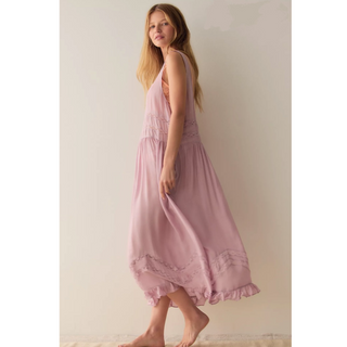 Voile and Lace Midi Dress