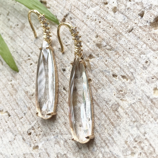 Long Crystal Teardrop Earrings