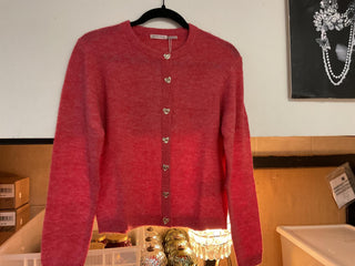 Faux Cardigan w/Heart Button Placket