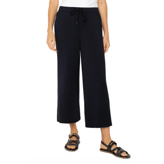 Pull-On Wide-Leg Knit Crop