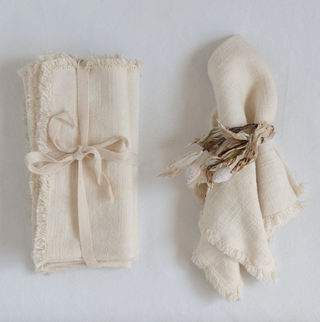 Frayed Linen Napkins - dolly mama boutique