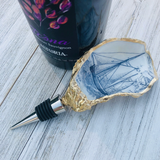 Oyster Shell Wine Stopper - dolly mama boutique