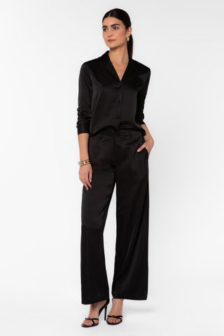 Bronnie Satin Pant - Black