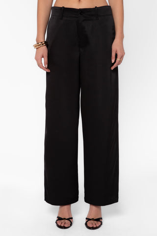 Bronnie Satin Pant - Black - view 2