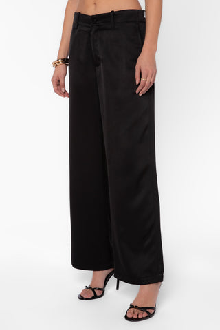Bronnie Satin Pant - Black - view 3