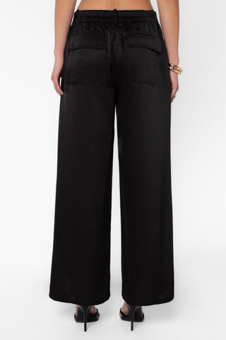 Bronnie Satin Pant - Black - view 4