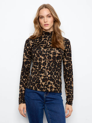 Leopard Print Mock Neck Top by Charlie B in Leopard - view 6