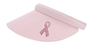 Carol Swarovski Crystal Pink Ribbon Visor - dolly mama boutique