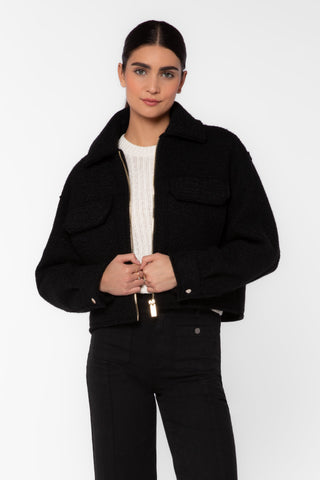Galinda Textured Jacket - Black