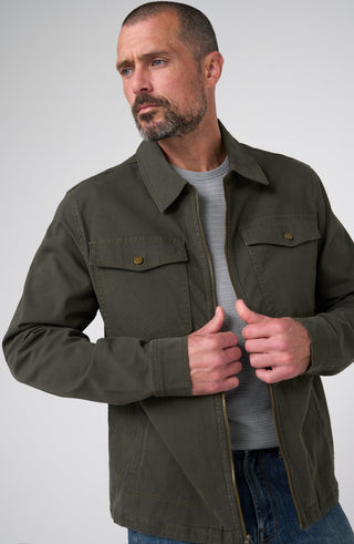 Garment-Dyed Canvas Zip Jacket by Liverpool in Pine Grove