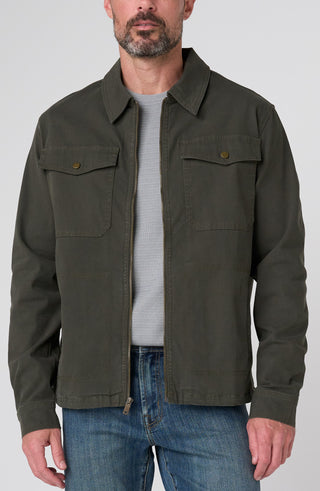 Garment-Dyed Canvas Zip Jacket by Liverpool in Pine Grove - view 2